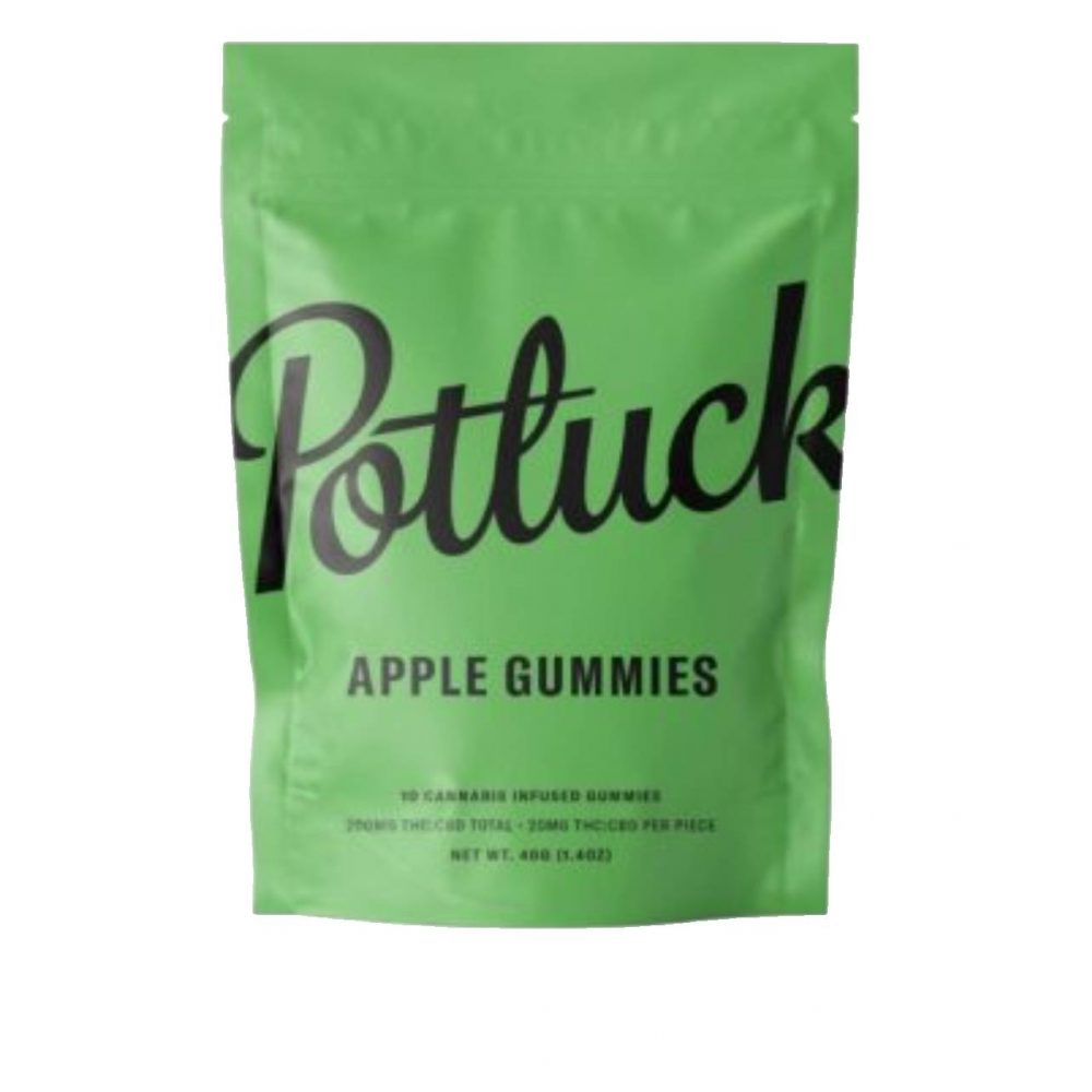 Potluck Gummies- Apple- 200mg THC:CBD