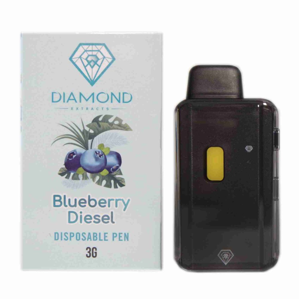* New Hardware * Diamond Concentrates 3 Gram Disposable (Distillate) – Blueberry Diesel (Indica) (3 Gram)