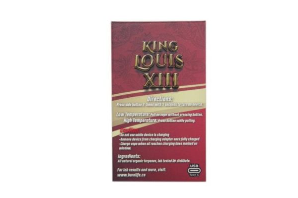 Burn. 3 Gram Vape – King Louis XIII (Indica) - Image 2