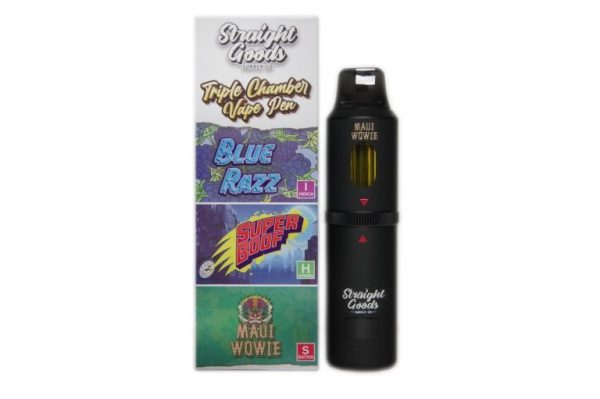 *NEW!* Straight Goods Triple Chamber Vape – Blue Raz + Super Boof + Maui Wowie (3 Grams + 3 Grams + 3 Gram)