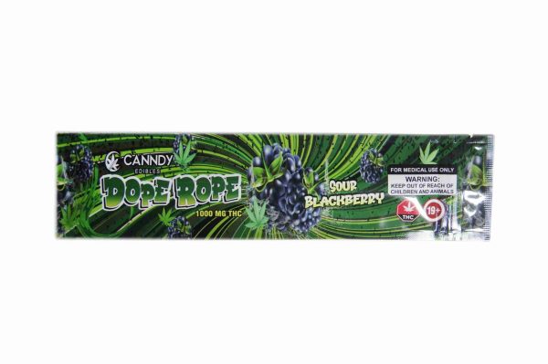 Canndy Edibles – (1000mg THC) Dope Rope Sour Blackberry
