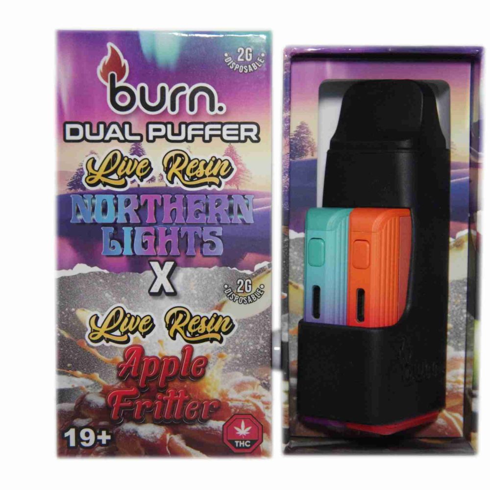 * New * Burn Duel 2 Gram Puffer – Live Resin Northern Lights x Live Resin Apple Fritter (2 Grams + 2 Gram)