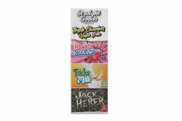 * New * Straight Goods Triple Chamber Vape – Cherry Kool Aid + Jack Herer + Tricks Milk (3 Grams + 3 Grams + 3 Gram) - Image 2