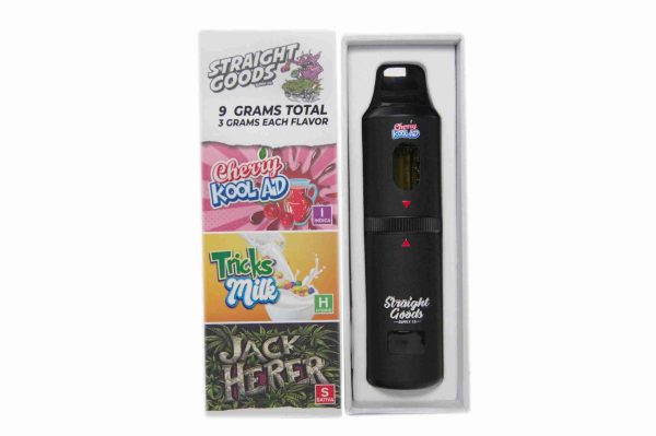 * New * Straight Goods Triple Chamber Vape – Cherry Kool Aid + Jack Herer + Tricks Milk (3 Grams + 3 Grams + 3 Gram)