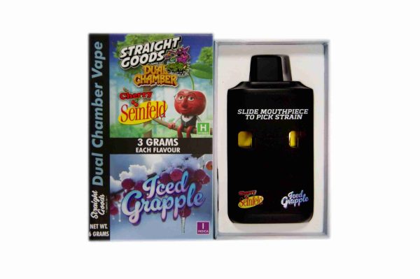 * New * Straight Goods Dual Chamber Vape – Cherry Seinfeld + Iced Grapple (3 Grams + 3 Grams)