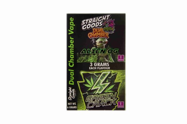 * New * Straight Goods Dual Chamber Vape – Alien OG + Green Crack (3 Grams + 3 Grams) - Image 2