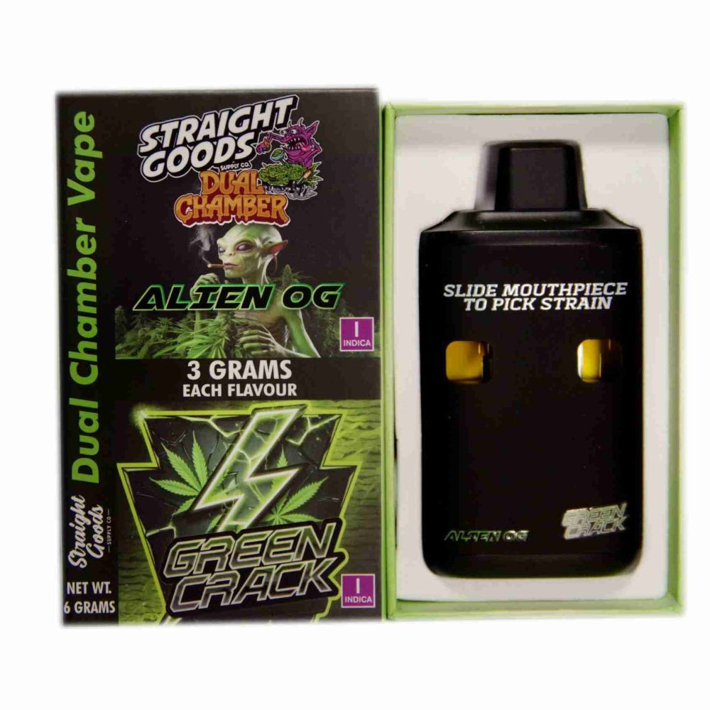 * New * Straight Goods Dual Chamber Vape – Alien OG + Green Crack (3 Grams + 3 Grams)