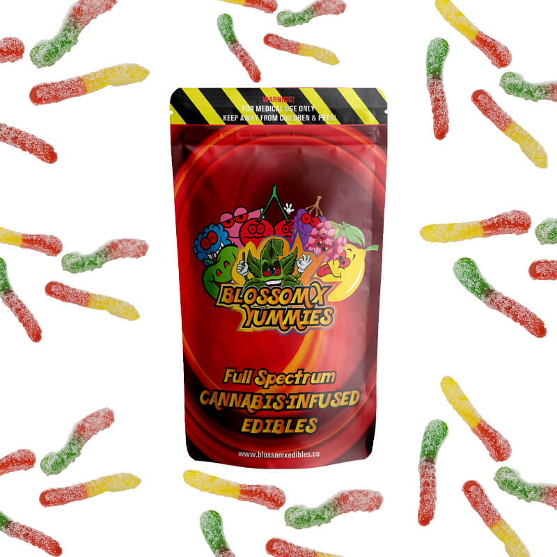 BlossomX - Assorted Gummy Worms - 600mg THC(10 x 60mg)