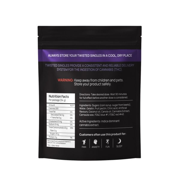 Blueberry High Dose Twisted Singles (1200 Mg THC, Indica) - Image 2
