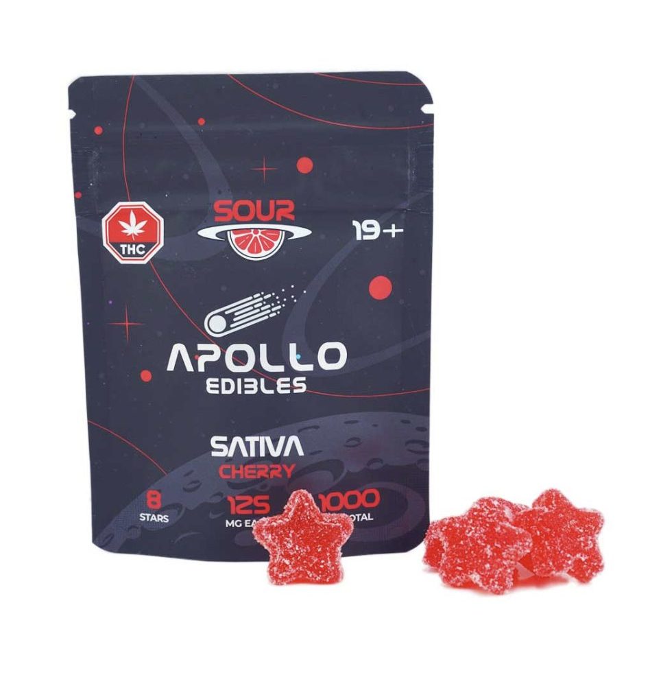 Apollo Edibles – Sour Cherry Shooting Stars 1000mg THC Sativa