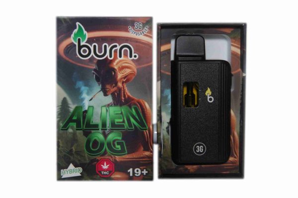 This is an image of 3G Disposable Vape Pen - Alien OG (Hybrid) (Burn)