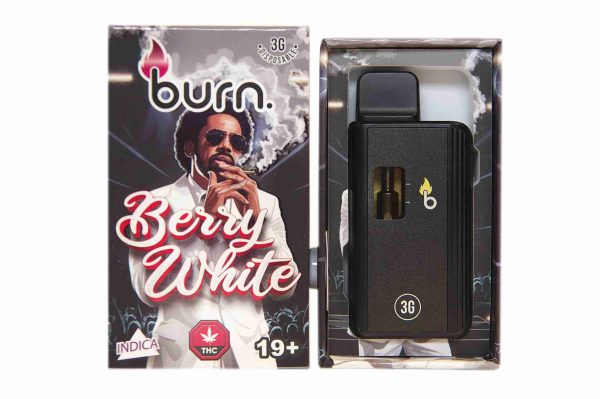 This is an image of Indica Vape Burn Disposable - Berry White