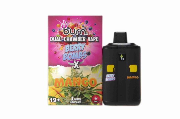 6 Gram Dual Chamber Burn Disposable Vape – Berry Bomb + Mango (3+3 Gram)
