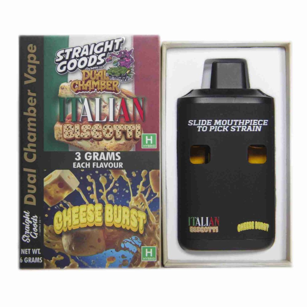 * New * Straight Goods Dual Chamber Vape – Italian Biscotti + Cheese Burst (3 Grams + 3 Grams)