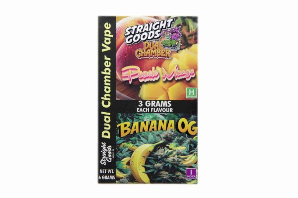 * New * Straight Goods Dual Chamber Vape – Peach Mango + Banana OG (3 Grams + 3 Grams) - Image 2