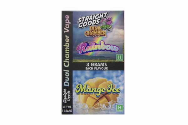 * New * Straight Goods Dual Chamber Vape – Rainbow + Mango Ice (3 Grams + 3 Grams) - Image 2