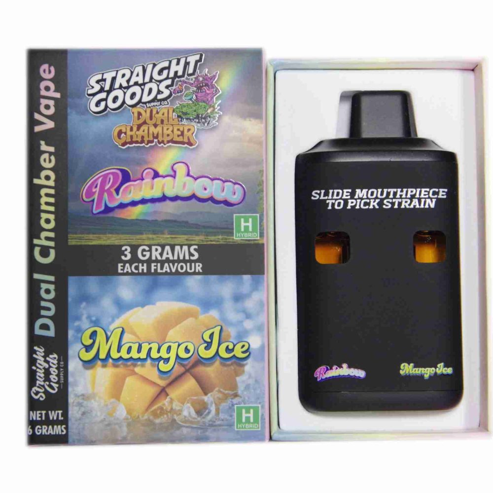 * New * Straight Goods Dual Chamber Vape – Rainbow + Mango Ice (3 Grams + 3 Grams)