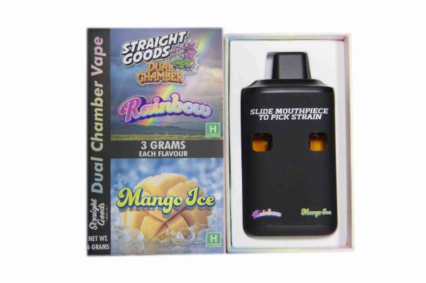 * New * Straight Goods Dual Chamber Vape – Rainbow + Mango Ice (3 Grams + 3 Grams)