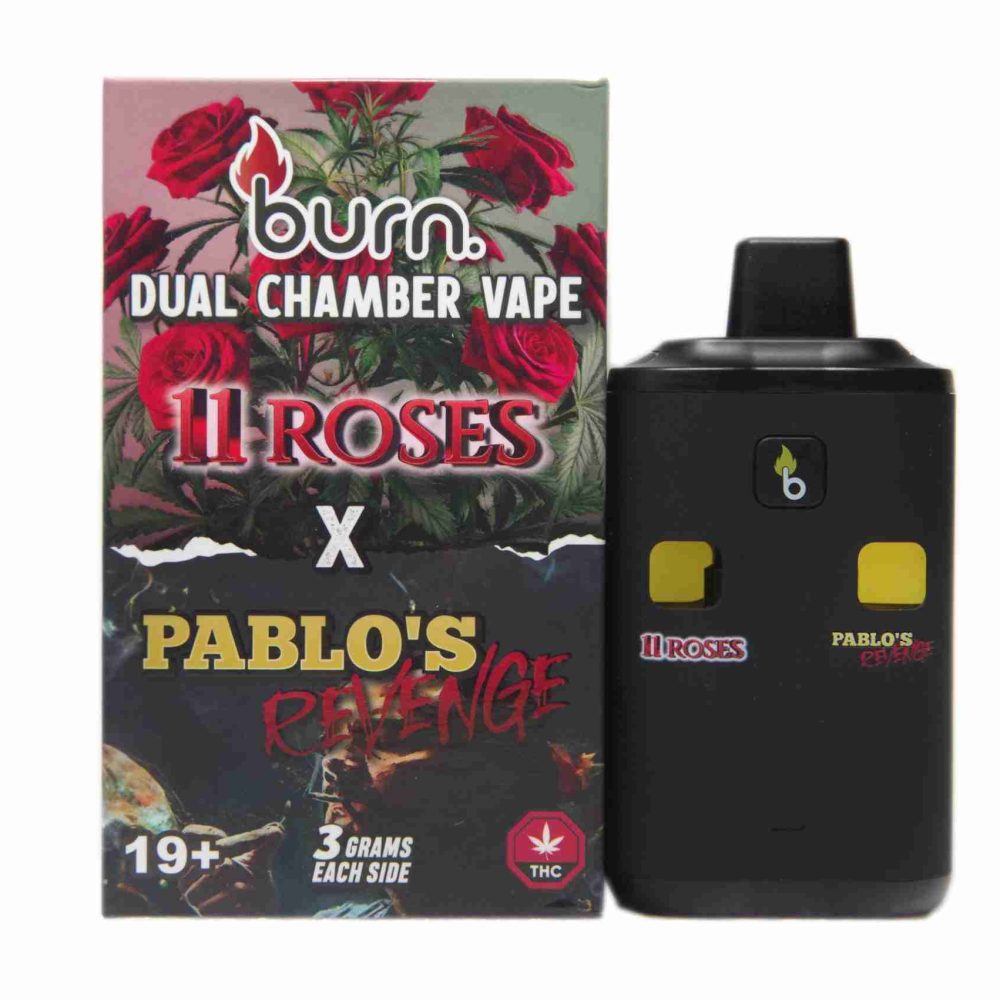 6 Gram Dual Chamber Burn Disposable Vape – 11 Roses + Pablo’s Revenge (3+3 Gram)