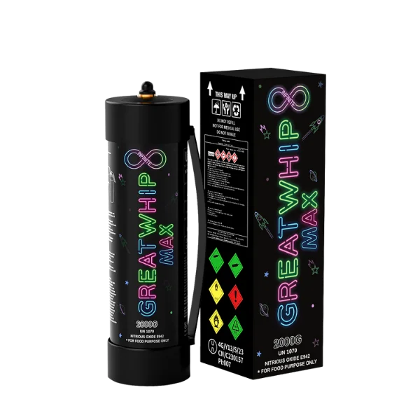 GreatWhip Infinite 2000G N2O Tanks Whip Cream Chargers 3.3L Max