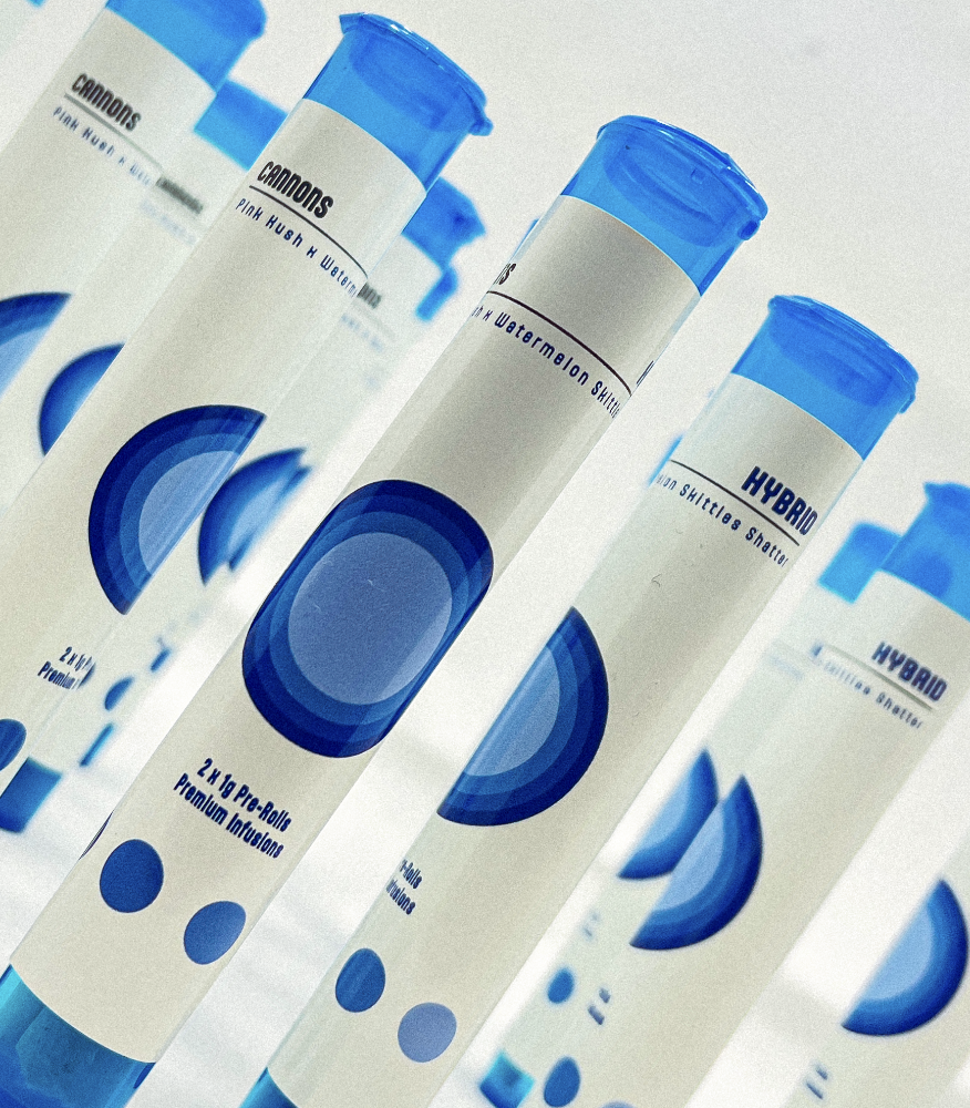 Cannons – Pink Kush x Watermelon Skittlez Shatter Pre-Roll (Hybrid) (2x 1G Pre Rolls)