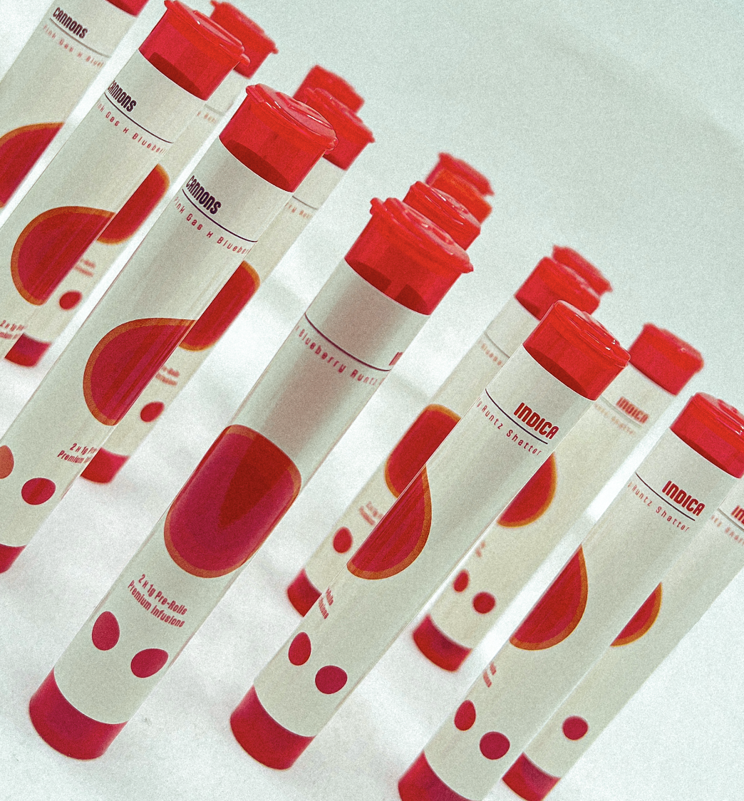 Cannons – Pink Gas x Blueberry Runtz Shatter Pre-Roll (Indica) (2 x 1G Pre Roll)