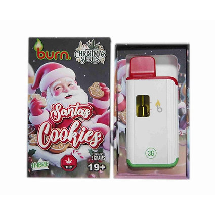 *Christmas* 3 Gram Burn Disposable Vapes – Santa's Cookies (3g Hybrid)