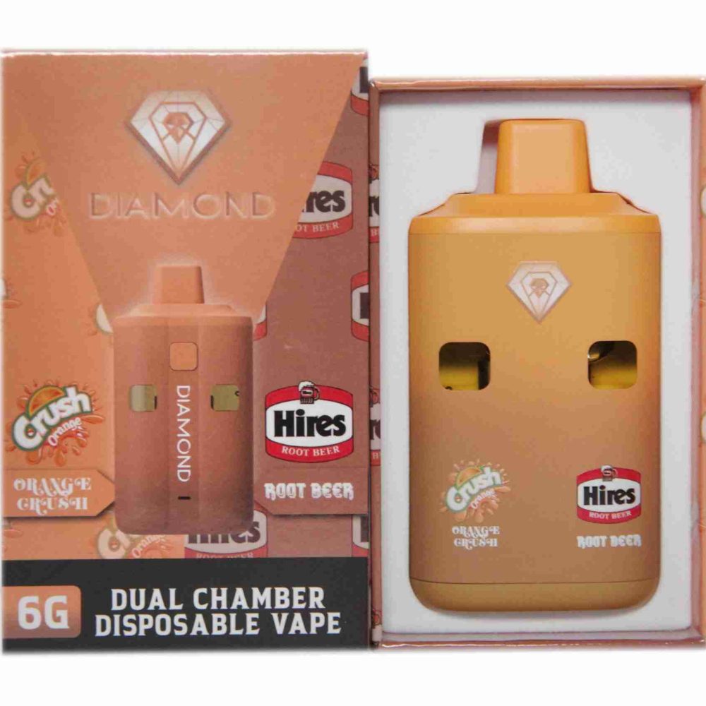 *New Product* Diamond Concentrates Dual Chamber Vape – Orange Crush + Rootbeer (3 Grams + 3 Grams)