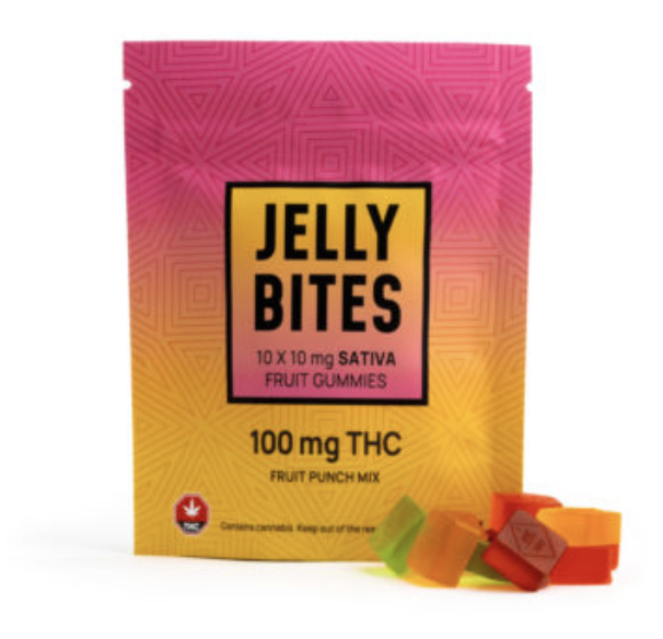 Twisted Extracts – Sativa Regular Strength Jelly Bites (100 mg THC) – Fruit Punch Mix