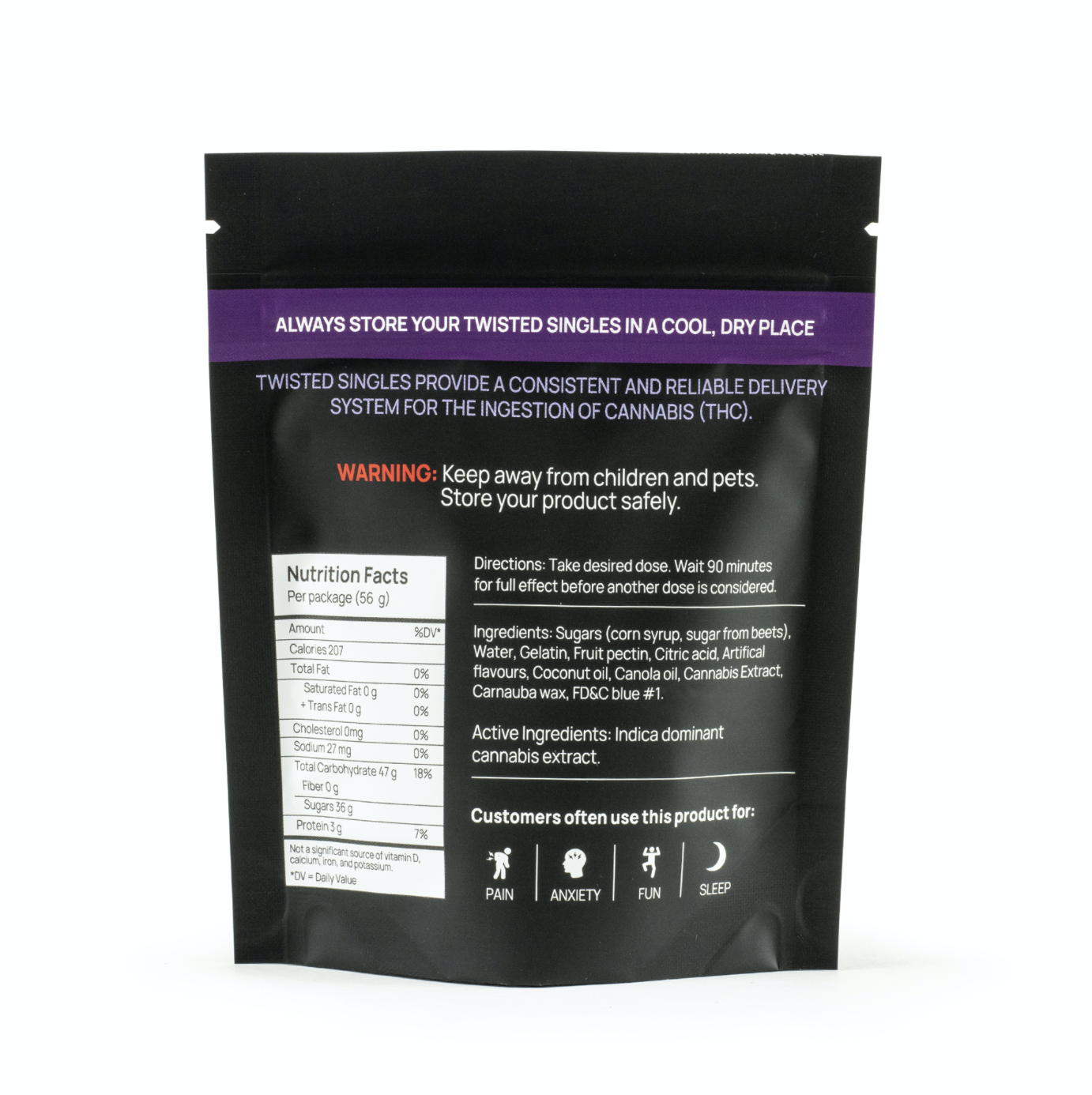 Twisted Extracts – Sour Blue Raspberry Twisted Singles (160 mg THC, Indica) - Image 2