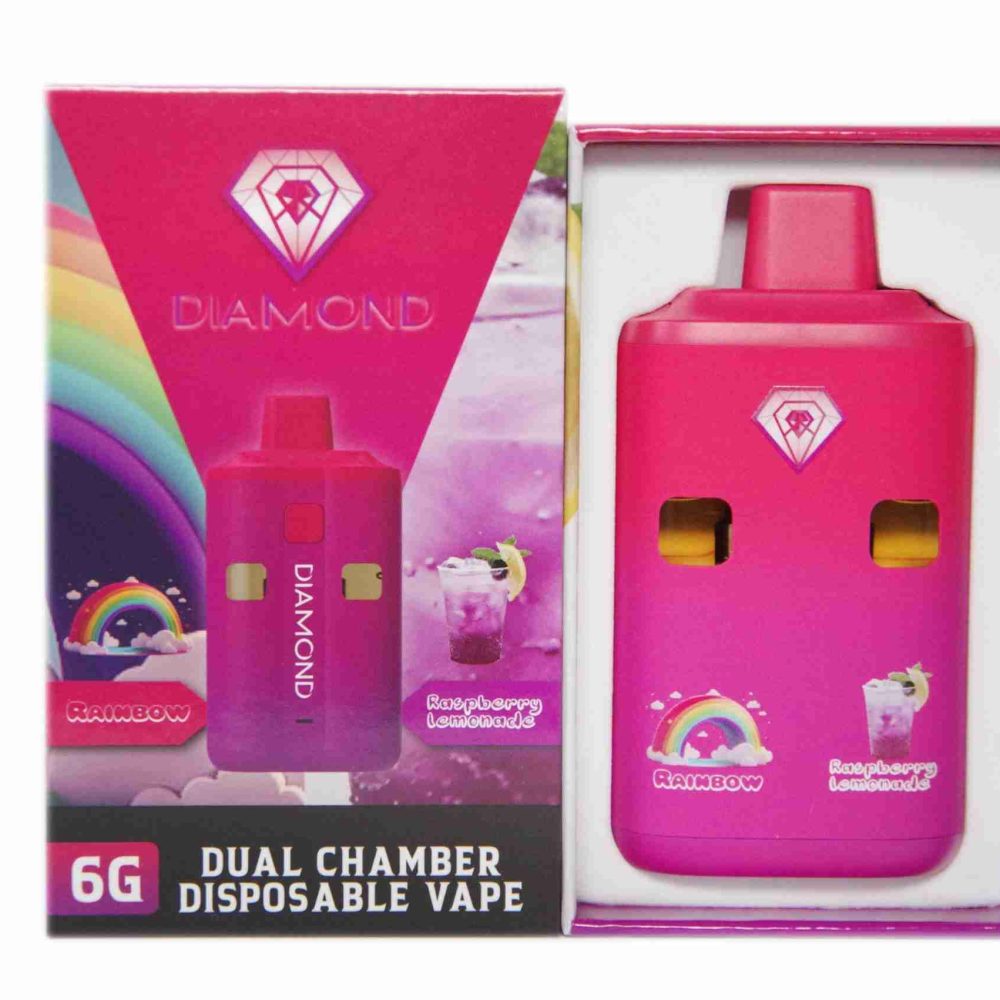 *New Product* Diamond Concentrates Dual Chamber Vape – Rainbow + Raspberry Lemonade (3 Grams + 3 Grams)