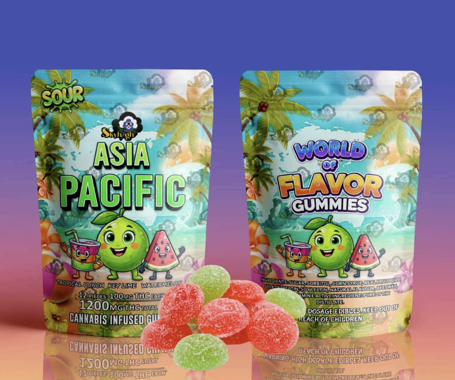 Sky High Edibles – World of Flavor Gummies – Asia Pacific (1200mg THC)