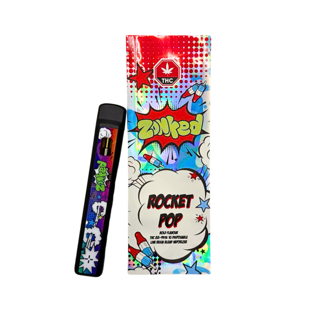 Zonked All-in-One Live Resin Disposable – Rocket Pop (Live Resin Blend) (1g)