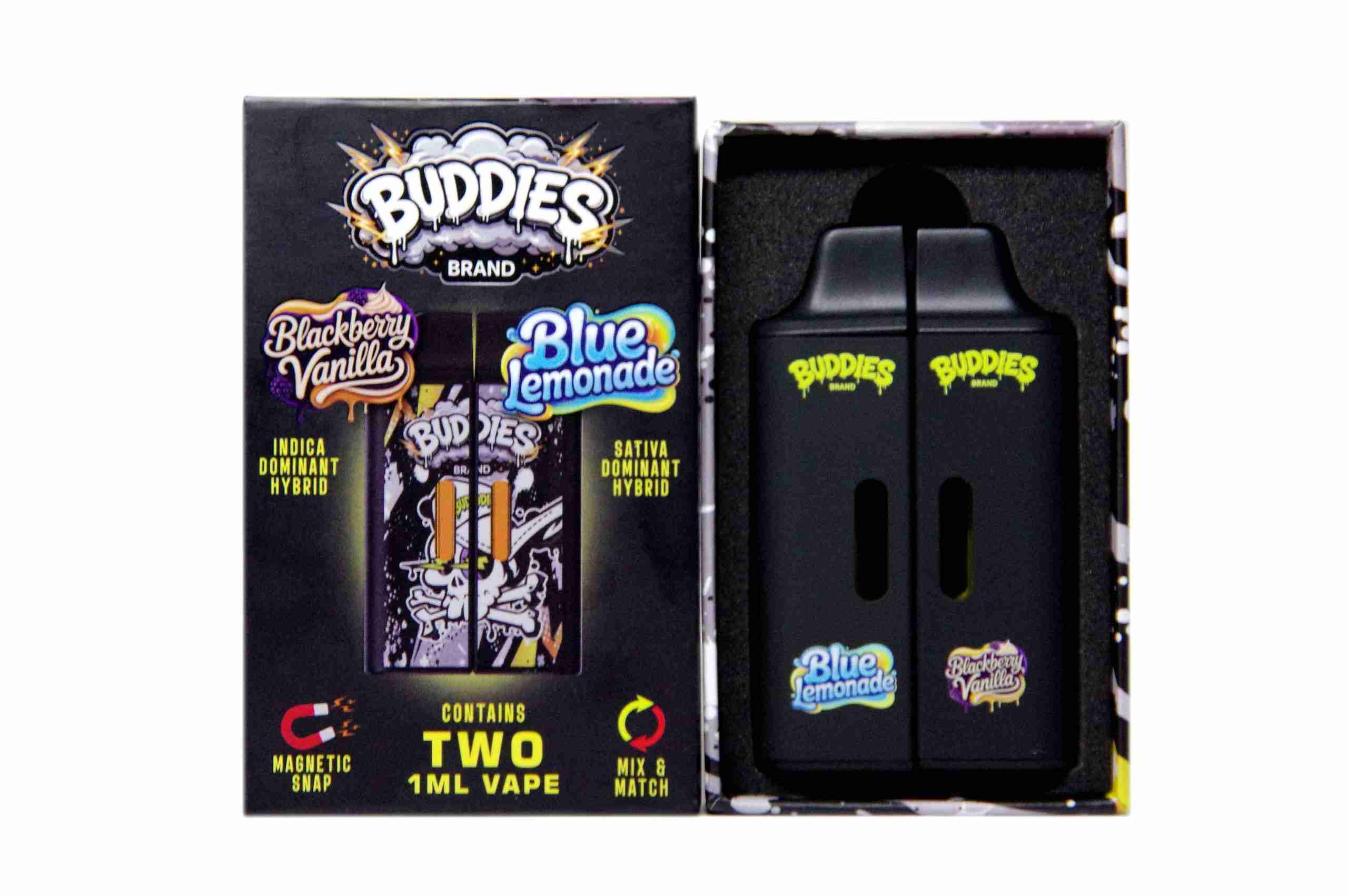* New* Buddies Brand by Straight Goods – Blackberry Vanilla + Blue Lemonade (1ml + 1ml)