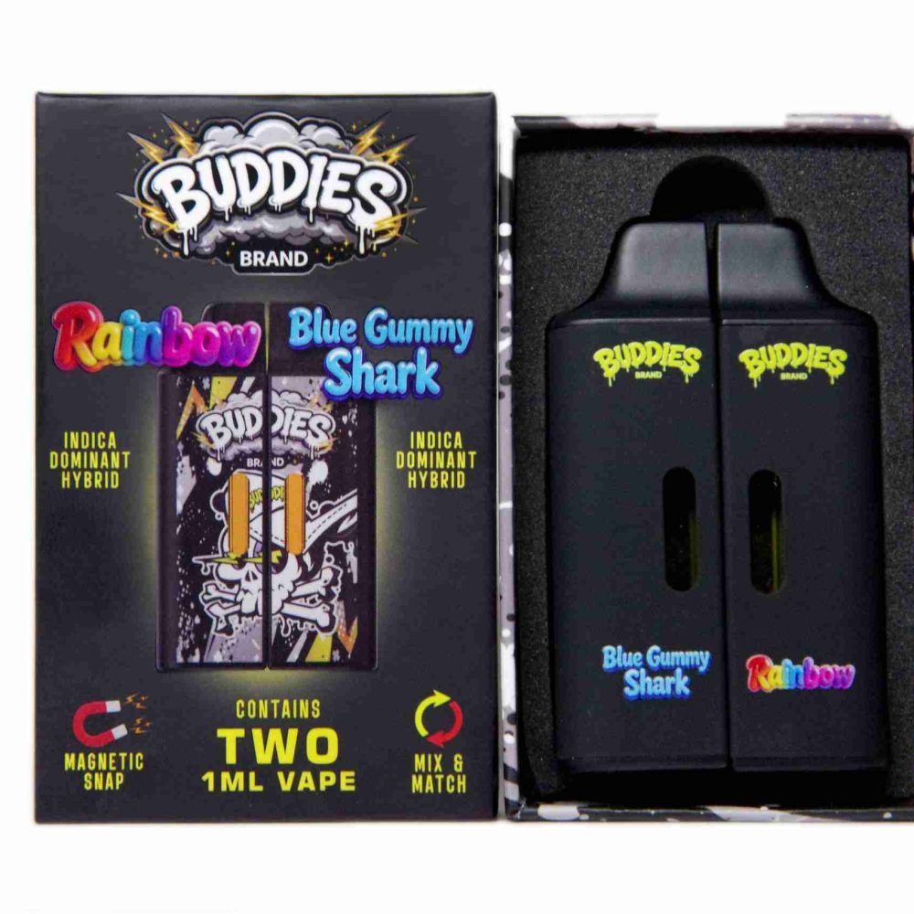 * New* Buddies Brand by Straight Goods – Rainbow + Blue Gummy Shark (1ml + 1ml)
