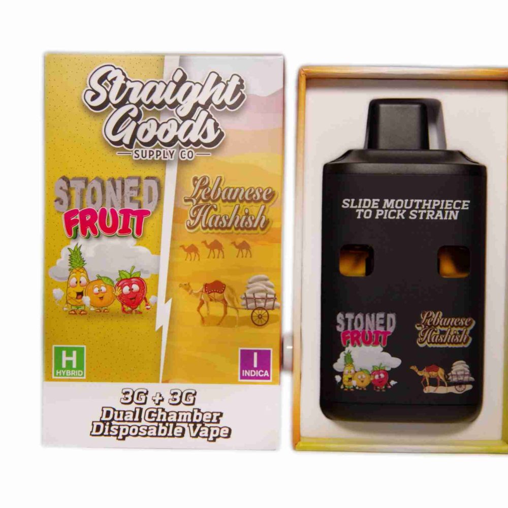 Straight Goods Dual Chamber Vape – Stoned Fruit + Red Lebanese Hashish (3 Grams + 3 Grams)